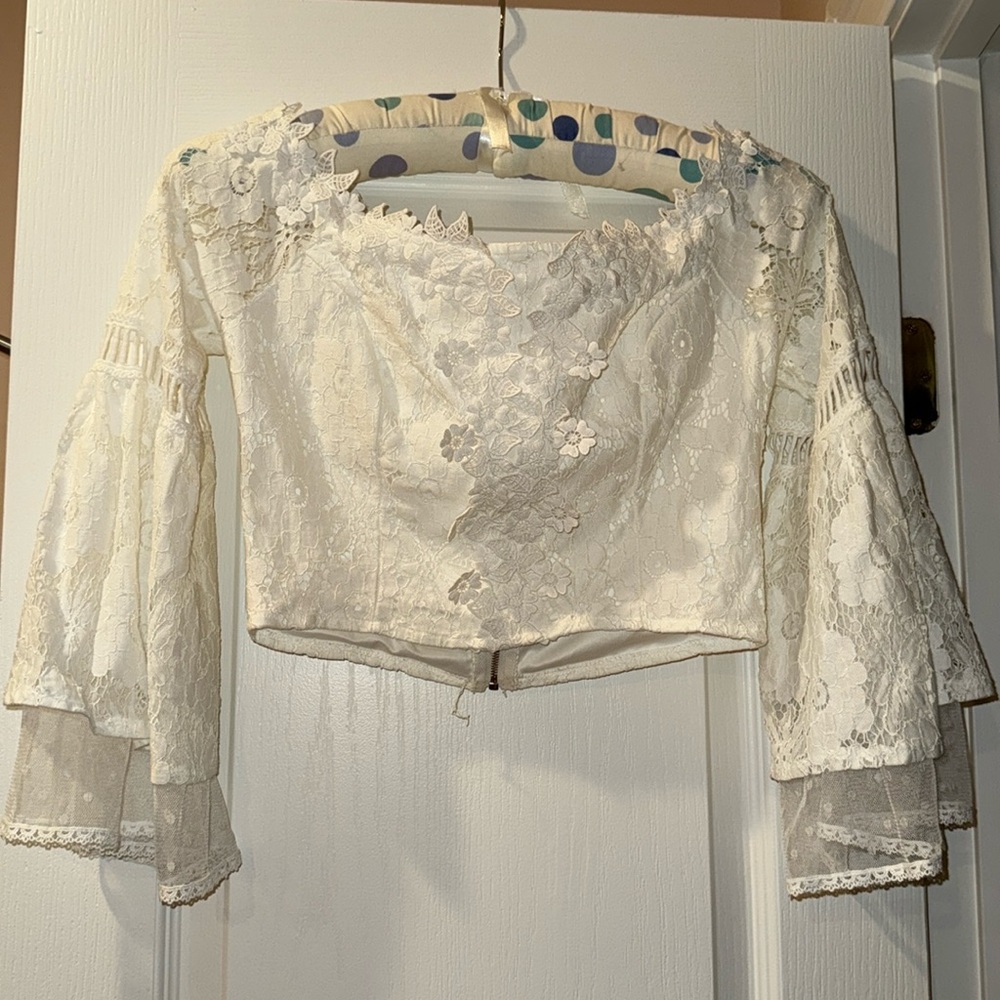 Fashion Nova White Lace Crop Top